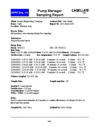 Casella TUFF Pro Pump - Windows Pump Manager Reports